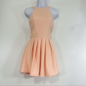 NEW Just Me Peach Pink Skater Sleeveless Dress